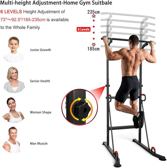 Power Tower Height Adjustable Pull Up Bar & 330LBS