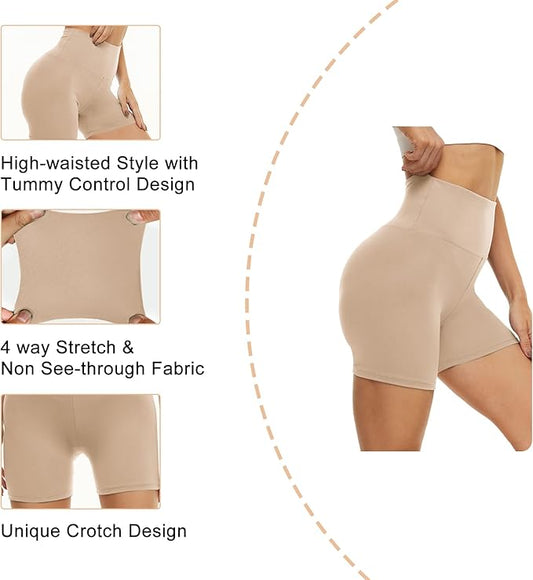 CAMPSNAIL Workout Biker Shorts Women - 3"/5"/8" High Waisted Tummy Control Spandex Booty Volleyball Shorts for Yoga Dance