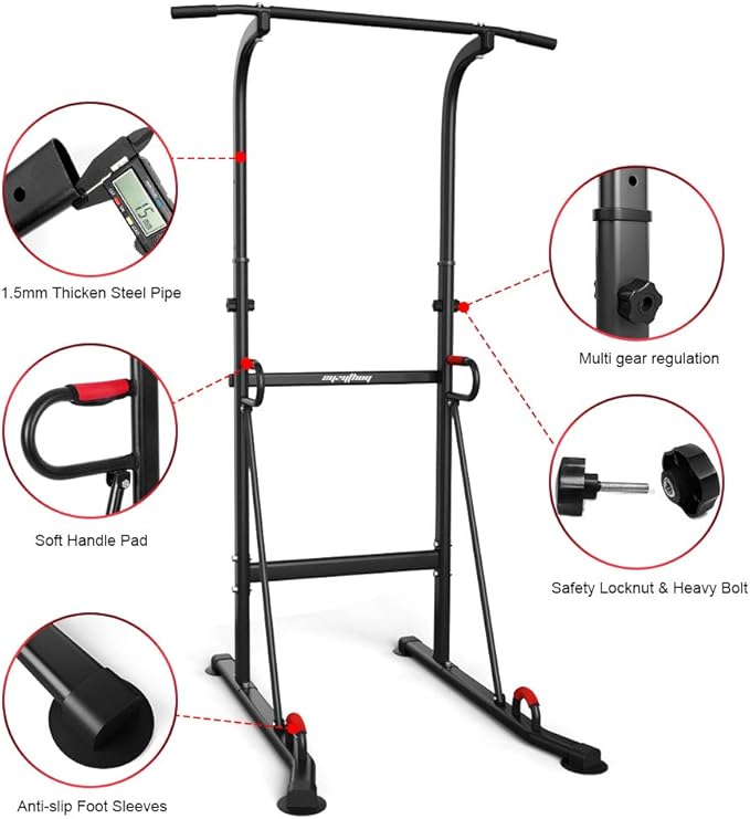 Power Tower Height Adjustable Pull Up Bar & 330LBS