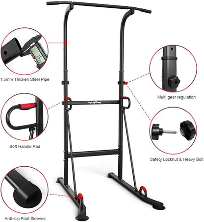 Power Tower Height Adjustable Pull Up Bar & 330LBS