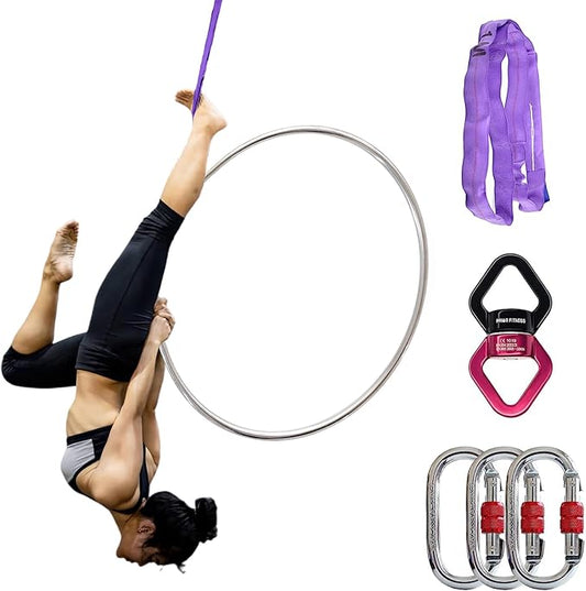PRIOR FITNESS Aerial Lyra Hoop Set for Adults Dia:25mm and 32mm)