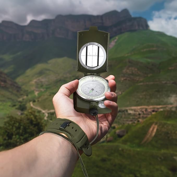 Xuhal Compass Hiking Survival Compass Military Grade Lensatic