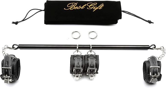Sovyime Black Portable Exercise Spreader Bar with 4pcs