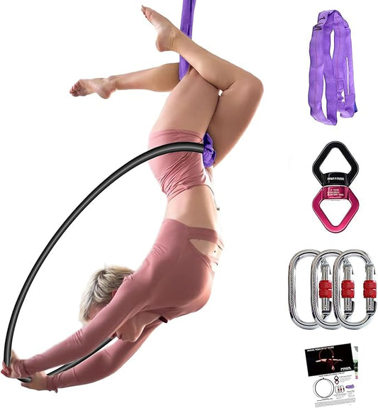 PRIOR FITNESS Aerial Lyra Hoop Set for Adults Dia:25mm and 32mm)