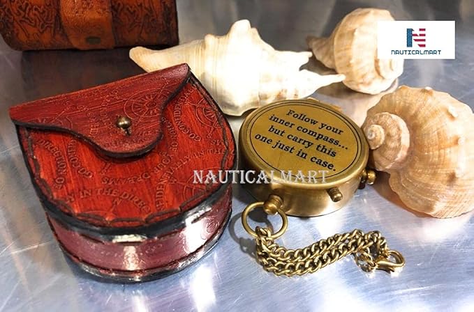 Brass Compass Follow Your Inner/Inspirational Gift/Directional Magnetic Compass