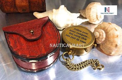Brass Compass Follow Your Inner/Inspirational Gift/Directional Magnetic Compass