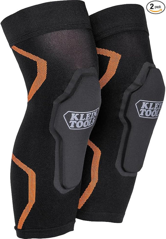 Klein Tools 60622 Knee Pad Compression Sleeve, Knee Support for Construction, Workers and Athletes, Black, S/M