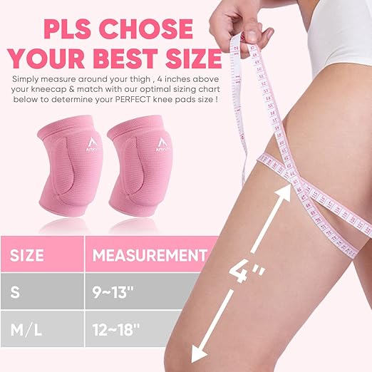 Volleyball Knee Pads for Girl Women, Knee Protector for Knee & Pain Relief. Calf Braces, Splints & Supports. Best Wide Knee supporter compression sleeve for Running Nurse Pregnant Pregnancy House Cleaner , Worker , Weight lifting , Dancer (Small)