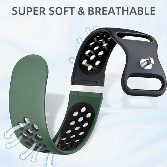 Maledan 4 Pack Sport Band Compatible With Fitbit Versa 3/4 and Sense/Sense 2 Smart Watch, Soft Wristband Replacement Accessories for Women and Men