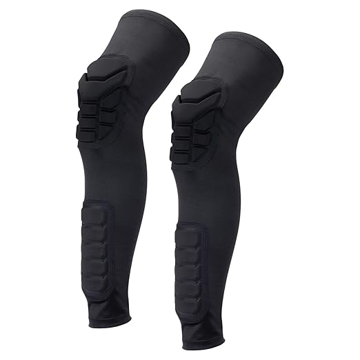 PATIKIL XL Knee Calf Pads, 2 Pack Knee Braces Pad Compression Leg Sleeve Protective Calf Shin Guard for Youth Adults Football Basketball Baseball, Black