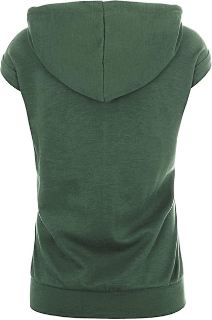 GIVON Women's Lightweight Hooded Vest Sleeveless 1/4 Zip Pullover Casual Hoodie Sweatshirt with Pockets