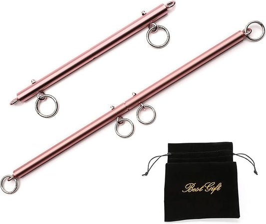EXREIZST Adjustable Expandable 2 Silver Spreader Bar Set