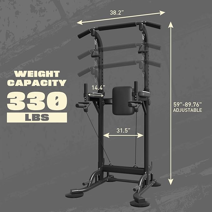 Power Tower Dip Station Pull Up Bar Exercise