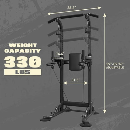 Power Tower Dip Station Pull Up Bar Exercise