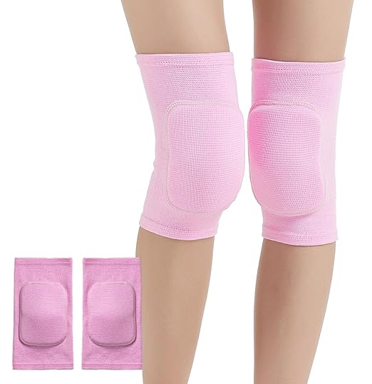 Knee Pads for Women Men, Dance Knee Pads Wrestling Knee Pads Basketball Knee Pads Volleyball Knee Pads for Women, Knee Protector Soft Knee Pads for Work (Pink, Large)
