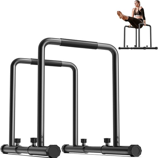 YOLEO Adjustable Dip Bar- 1100lbs Dip Station Portable
