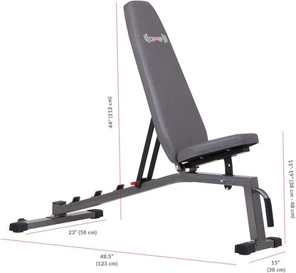 Body Champ Olympic Weight Bench with Squat Rack Included PRO3900, Grey