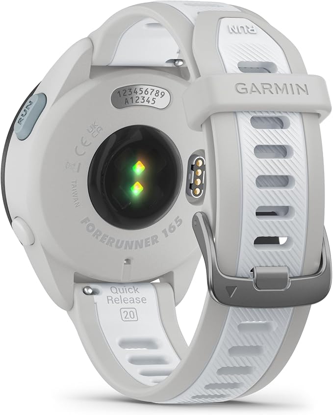 Garmin Forerunner 165 Music GPS Running Smartwatch, Fitness Tracker Smart Watch for Men and Women Bundle with Accessories - Mist Gray/Whitestone