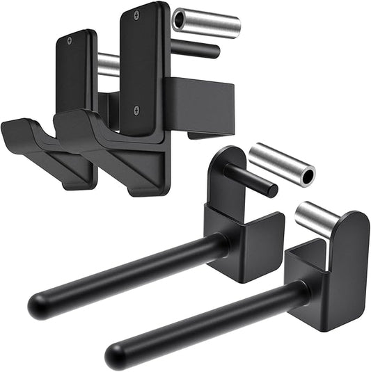 Kipika J-Hooks and Weight Plate Holder Set for 2" x 2" and 3" x 3" Power Rack - Squat Rack Attachments for Strength Training and Weight Storage - Fit Standard 1-inch and Olympic 2-inch weight plates