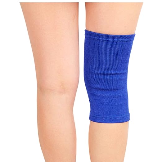 Men Women Protective Knee Pads, Anti-Slip Padded Sponge Knee Brace Knee Support for Football Volleyball Dance Skating Basketball Sports (Large,Bright Blue)