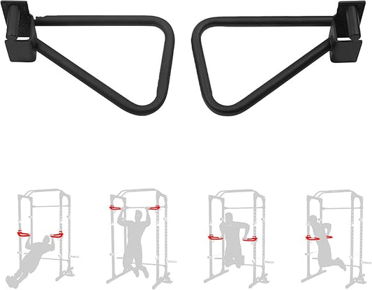 Dip Bar Attachment for Squat Rack, Multi Grip for Strength Training, Pull up, Push up 2x2 inch Power Cage Squat Rack, Pair