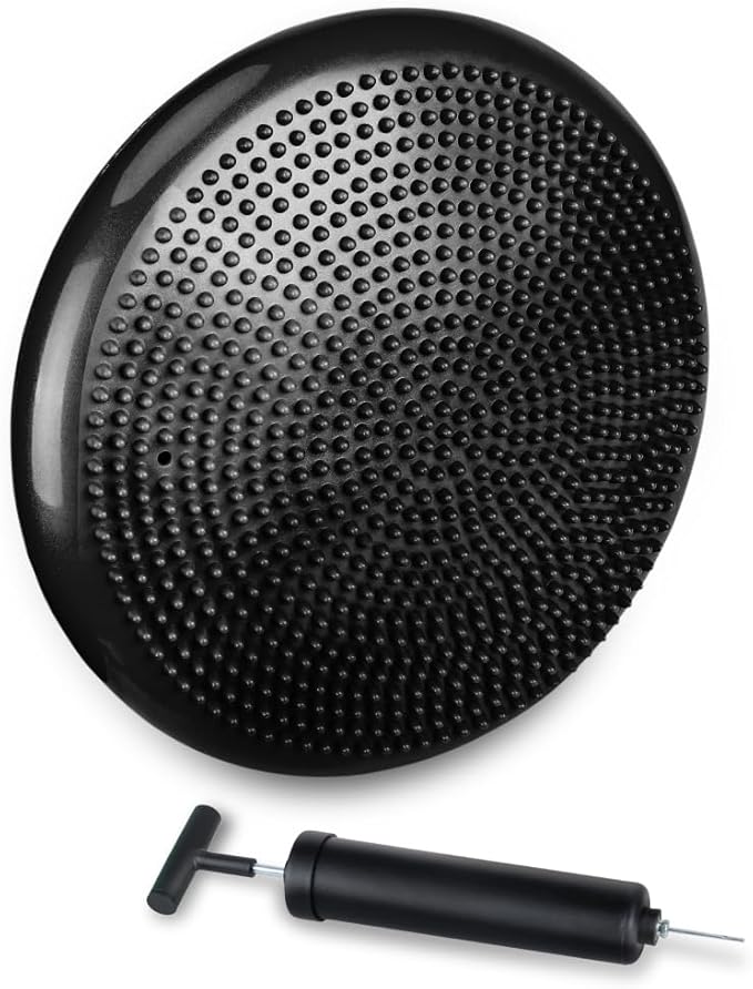 JBM 13" Inflated Stability Wobble Cushion Balance Stability Disc with Pump - Support up to 770lb