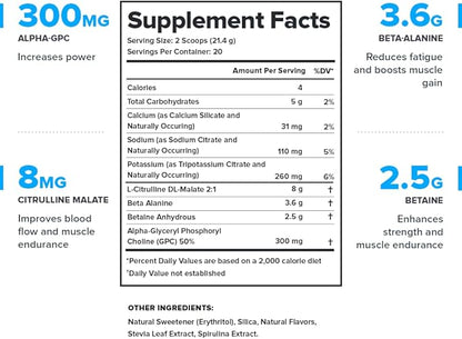 LEGION Pulse Pre Workout Supplement - All Natural Nitric Oxide Preworkout Drink to Boost Energy, Creatine Free, Naturally Sweetened, Beta Alanine, Citrulline, Alpha GPC (Caffeine Free Blue Razz)