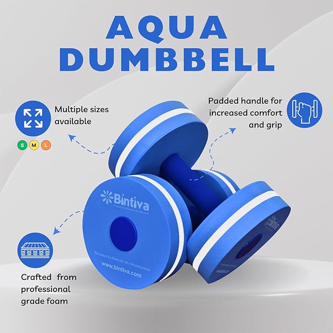 bintiva Water Weights for Pool Exercise - Water Aerobics Equipment for Aqua Fitness - Pool Weights for Water Exercise, Pool Dumbbells