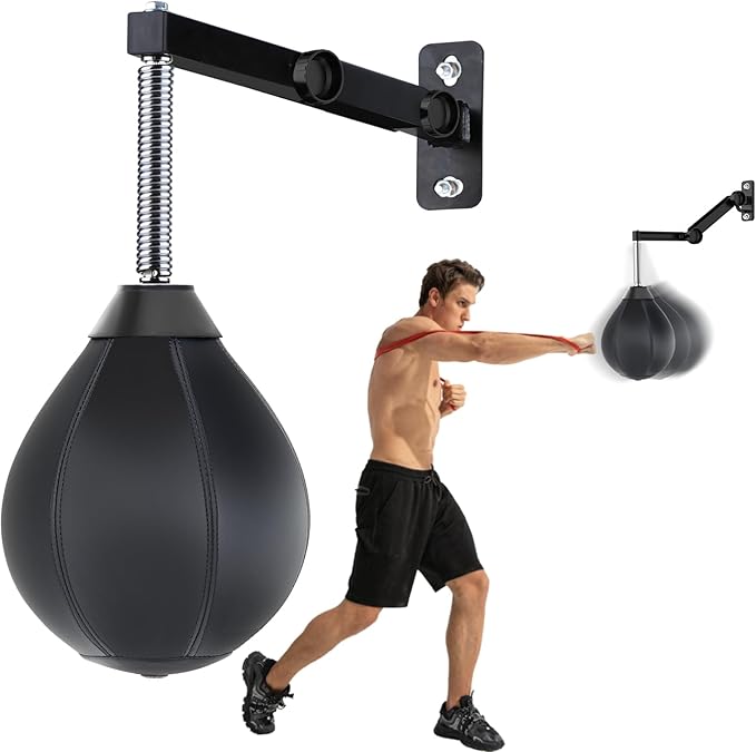 Speed Bag for Boxing,Punching Bag Wall Mount Height Adjustable Boxing Reflex Ball Speed Bag for Men&Women Kids Adults