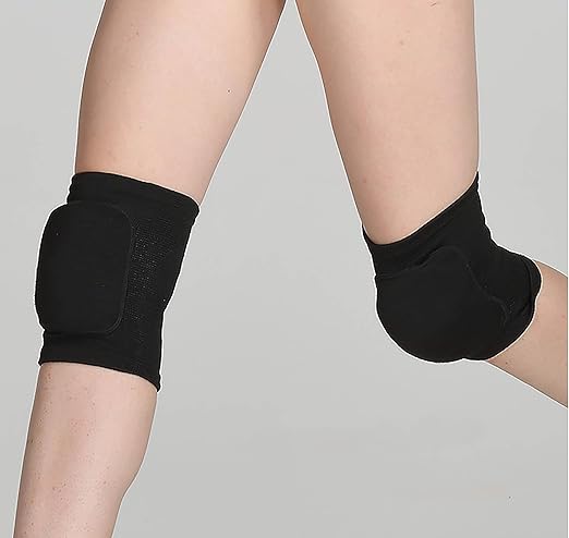 YYaaloa Knee Pads Sponge Knee Brace Breathable Flexible Elastic Knee Support for Volleyball, Dancing, Football, Yoga, Basketball, and Skating (Medium, Black 1Pair)