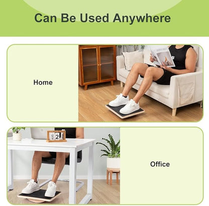 Wooden Rocker Balance Board, 17" x 13.4", Dual-Direction Wobble with 17° Tilt, Non-Slip Core & Stability Trainer for Adults, Seniors, Rehab & Office – Supports 400 lbs, Ideal for Home & Gym