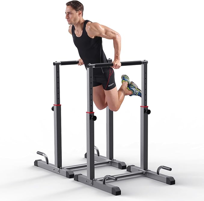 K KiNGKANG Dip Bar Station Set 9 Level 1200lbs Heave