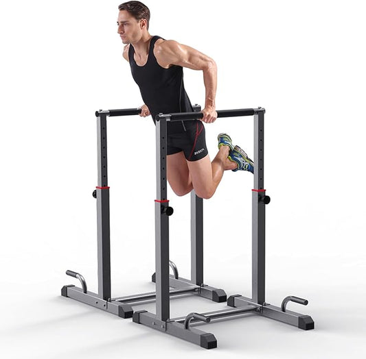 K KiNGKANG Dip Bar Station Set 9 Level 1200lbs Heave