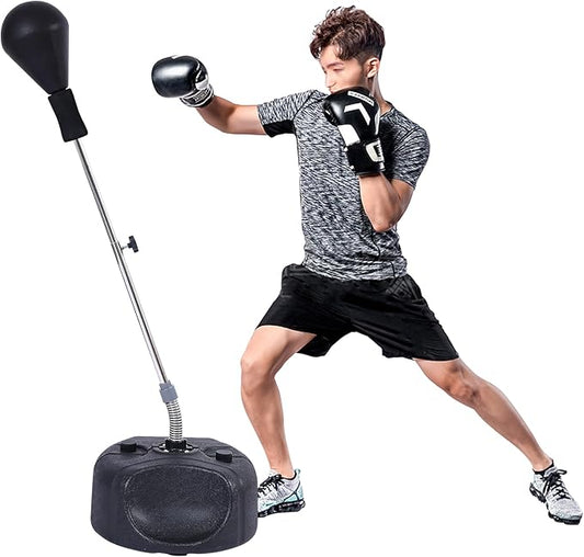 Punching Bag with Stand-Fast Bounceback to Increase Speed, Reflexes, and Stamina – Height Adjustable for Training, Boxing Equipment, Stress Relief & Fitness