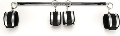 Sovyime Black Portable Exercise Spreader Bar with 4pcs