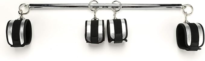 Sovyime Black Portable Exercise Spreader Bar with 4pcs
