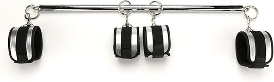 Sovyime Black Portable Exercise Spreader Bar with 4pcs