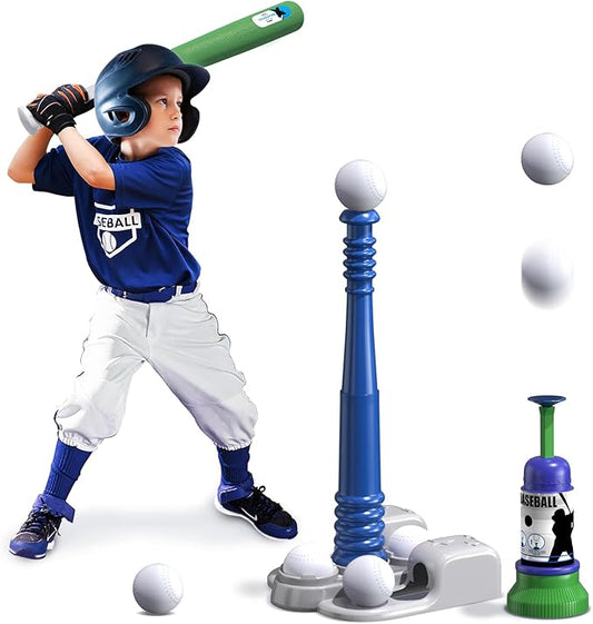 QDRAGON 2 in 1 T Ball Sets 3-5 5-8, 5-8, Tee Stand/6 Balls,
