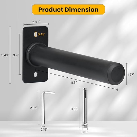 Weight Plate Holder, Wall Mounted Weight Rack for 1" and 2" Olympic Weight Plates, Home Gym Storage with 8pcs Steel Expansion Bolts Weight Storage Racks