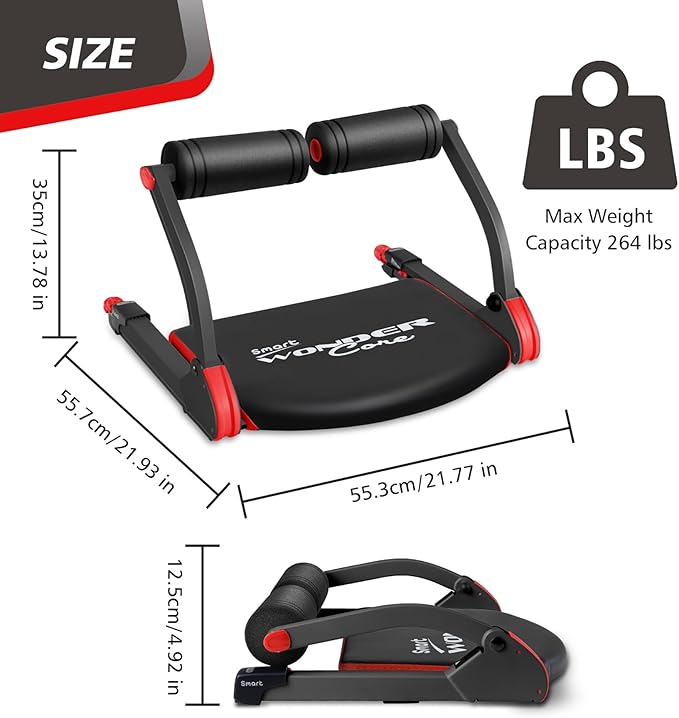WONDER CORE SMART, Ab Machine, Ab Workout Equipment, Sit Up Machine & Exercise Equipment, Ab Crunch Machine for Stomach Workout, Ab Core Trainer Abdominal Machine for Home Gym