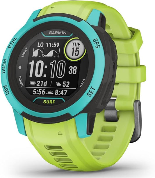 Garmin Instinct 2S, Surf-Edition, Smaller-Sized GPS Outdoor Watch, Surfing Features, Multi-GNSS Support, Tracback Routing, Waikiki