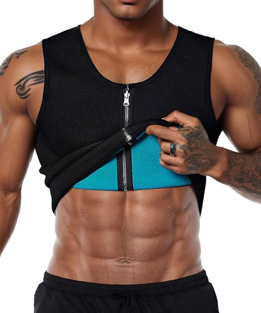 Sweat Vest for Men Neoprene Sauna Suit Corset Waist Trainer Workout Tank Tops Weight Loss Body Shaper Shirts