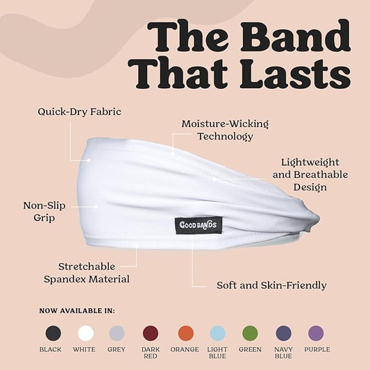 Sweatband for Men and Women - Unisex Headband That Wicks Moisture and Eliminates Excess Sweat - Durable & Long-Lasting - Running, Sports, Football, Triathlons, Construction, Yoga, Gym