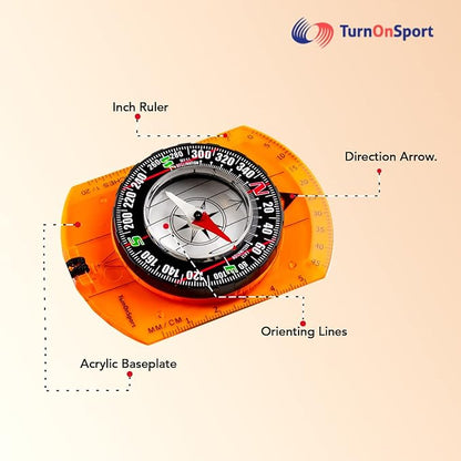 Orienteering Compass - Hiking Backpacking Compass - Advanced
