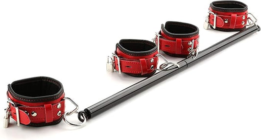 Sovyime Black Portable Exercise Spreader Bar with 4pcs