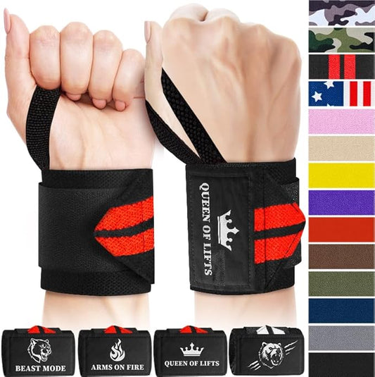 TECEUM Weightlifting 18" & 12" Wrist Wraps with Thumb Loop – Heavy Duty Wrist Workout Braces for Men and Women – Ideal for Powerlifting, Strength Training, Bodybuilding