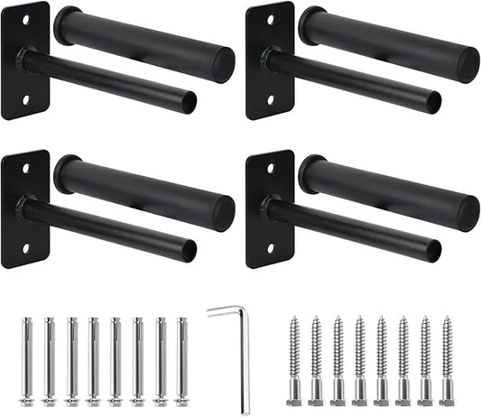 Weight Plate Holder, Wall Mounted Weight Rack for 1" and 2" Olympic Weight Plates, Home Gym Storage with 8pcs Steel Expansion Bolts Weight Storage Racks