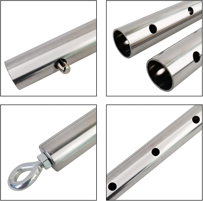 Silver Adjustable Exercise Stainless Steel Spreader Bar