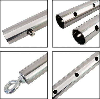 Silver Adjustable Exercise Stainless Steel Spreader Bar