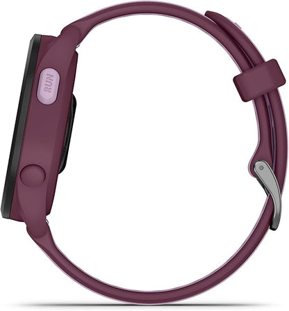 Garmin Forerunner 165 Music GPS Running Smartwatch, Fitness Tracker Smart Watch for Men and Women Bundle with Accessories - Berry/Lilac